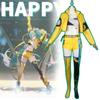 Miku Anime Hatsune Cosplay 17th Anniversary Yellow Costume Party Fancy Dress Set