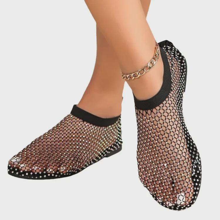 Европейская и американская мода 2024 года: Женские повседневные сандалии Cross-Border Mesh на лето.