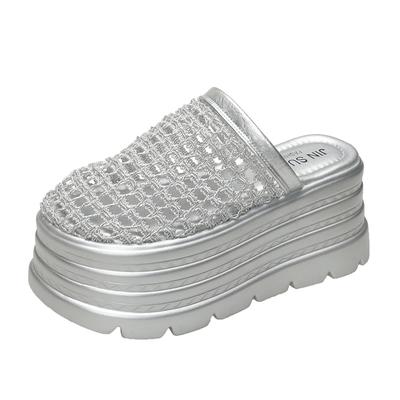 8СМ Женские Высокие Каблуки Летние Женские Дышащие Платформенные Шлепанцы Массивные Кроссовки Клиновидные Сандалии Шлепанцы Обувь Zandalias De Mujer