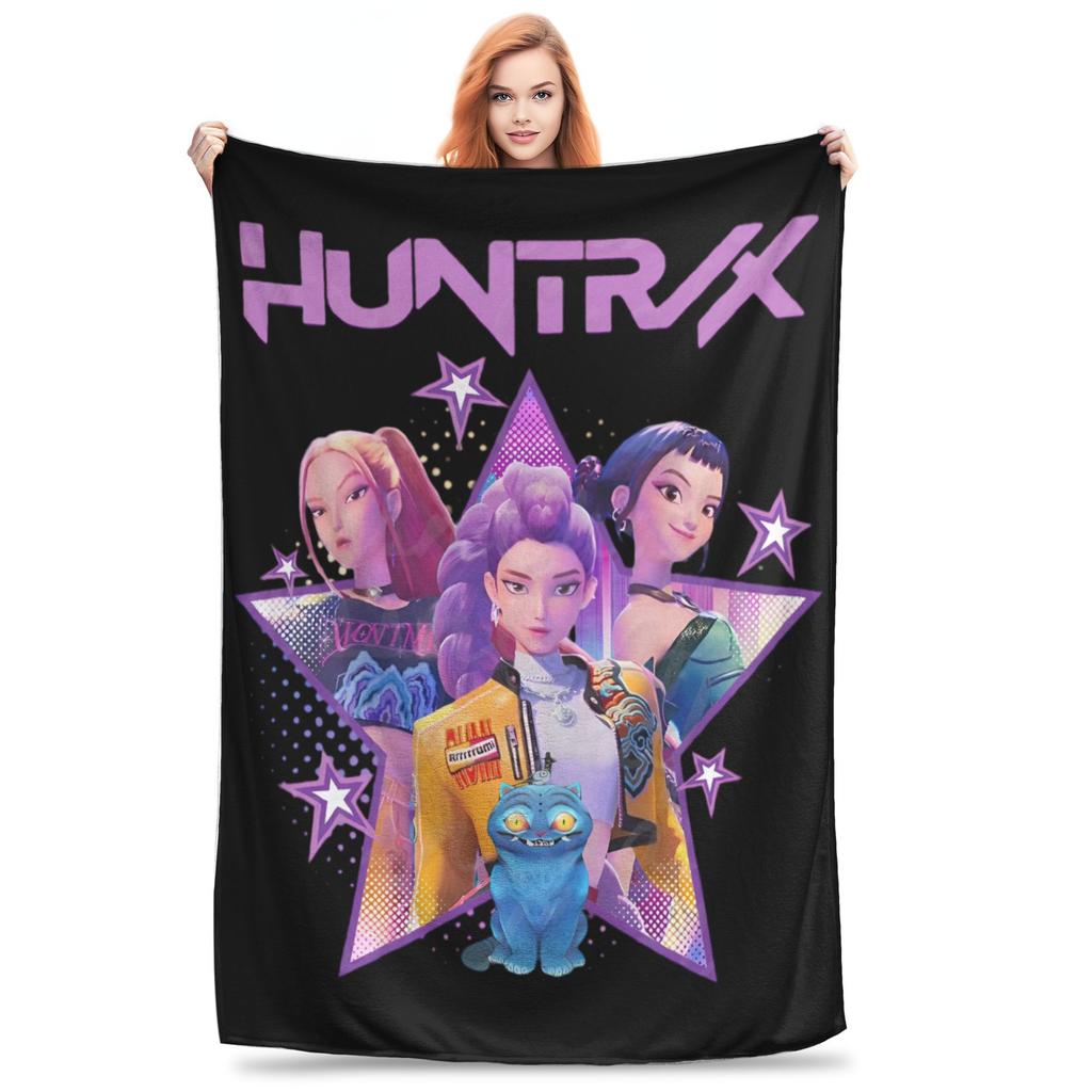 Kpop Охотники на демонов Huntrix Кино Одеяло Сверхмягкие Пледы для дивана 50x60 дюймов Разных размеров Постельные пледы