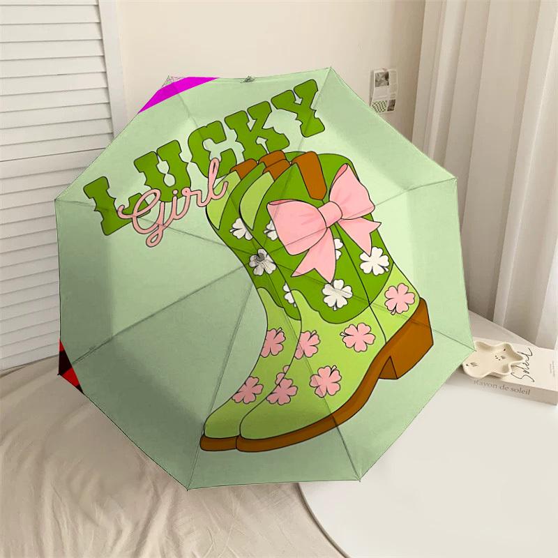 1PC cowboy boots Automatic Open/Close Umbrella with Windproof, 8-Rib Sturdy Canopy, Durable Ribs, Fashionable Design1351A