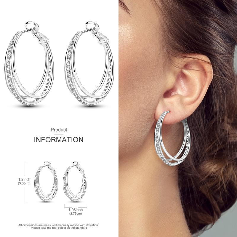 Серьги-кольца из серебра 925 пробы с разноцветными цирконами, паве, серьги-кольца для женщин, девушек, ювелирный подарок