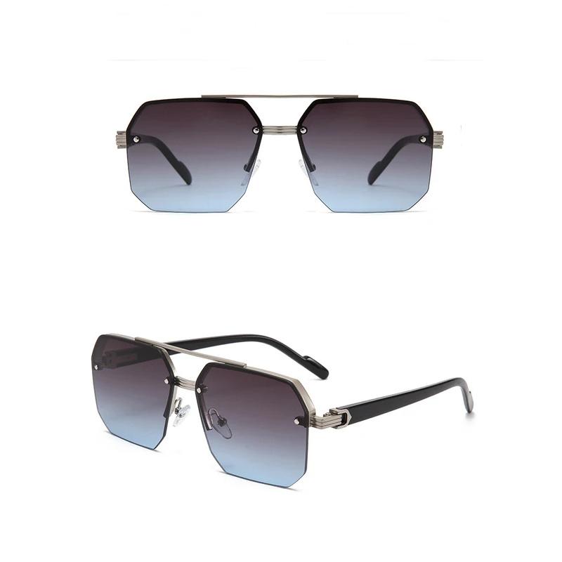 1/2Pcs Metal Square Frame Fashion Decorative Sunglasses Street Shot