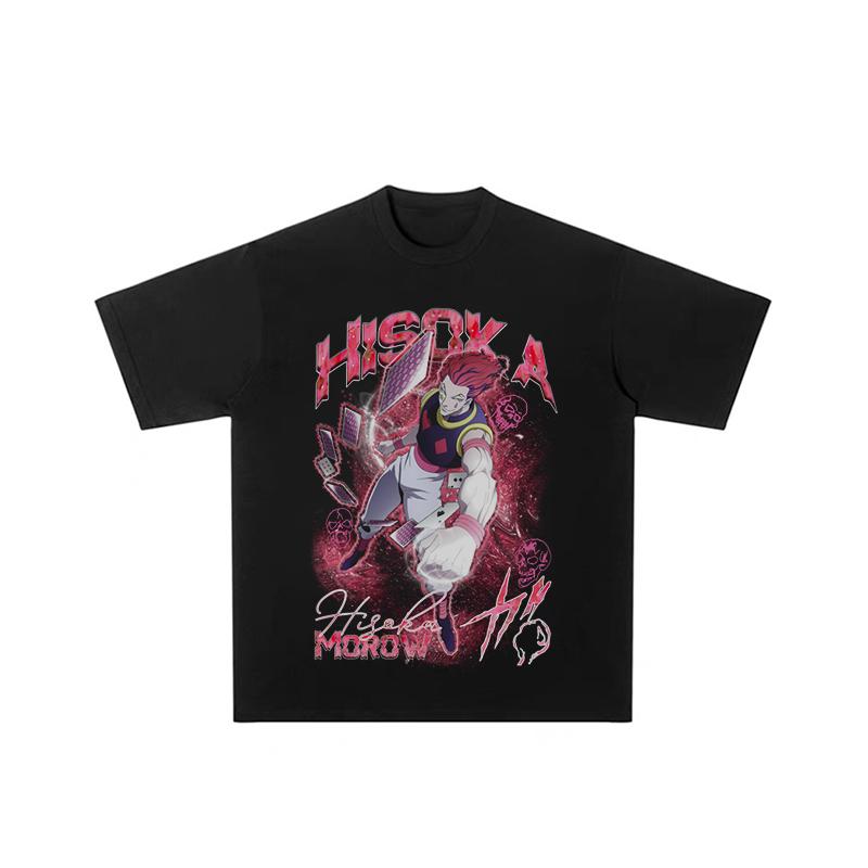 Аниме Hunter X Hunter Xisuo Мультяшная одежда Футболка Мужская и Женская Летняя Чистый Хлопок Свободная С коротким рукавом Тренд