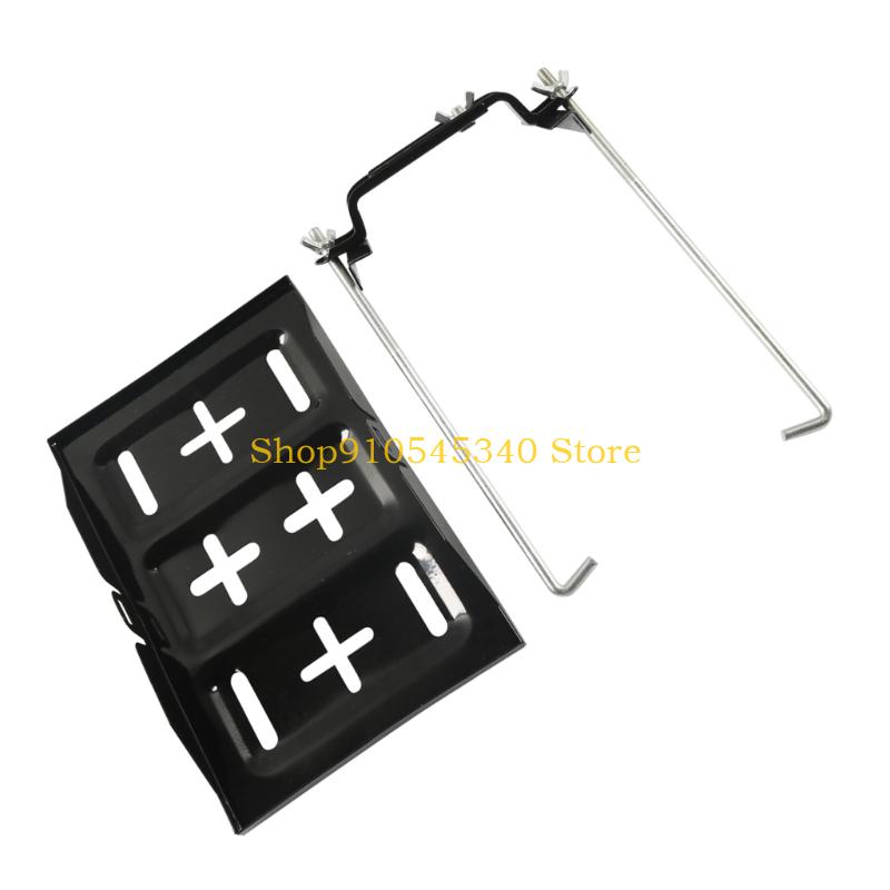 U2JA Iron Automotive Battery Tray Adjustable Universal Battery Hold Down Tray Bracket for Safe Vehicle Storage