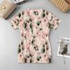 Women's Basic V-Neck Short Sleeve Mini Dress, Lightweight Minimalist Style for Beach Vacation & Daily Wear