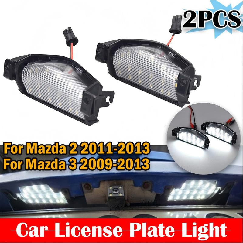 2x Canbus LED Tail Number License Plate Lights For Mazda 3 2009 2010 2011-2013 Mazda 2 2011-2013 Auto Accessory Rear Plate Lamps
