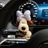 Car Decoration Dolls Pilot Pawdog Steering Lights Wiper Wye Shield Ornament Cute Bowknot Dog Car Wiper Doll Interior Accessories
