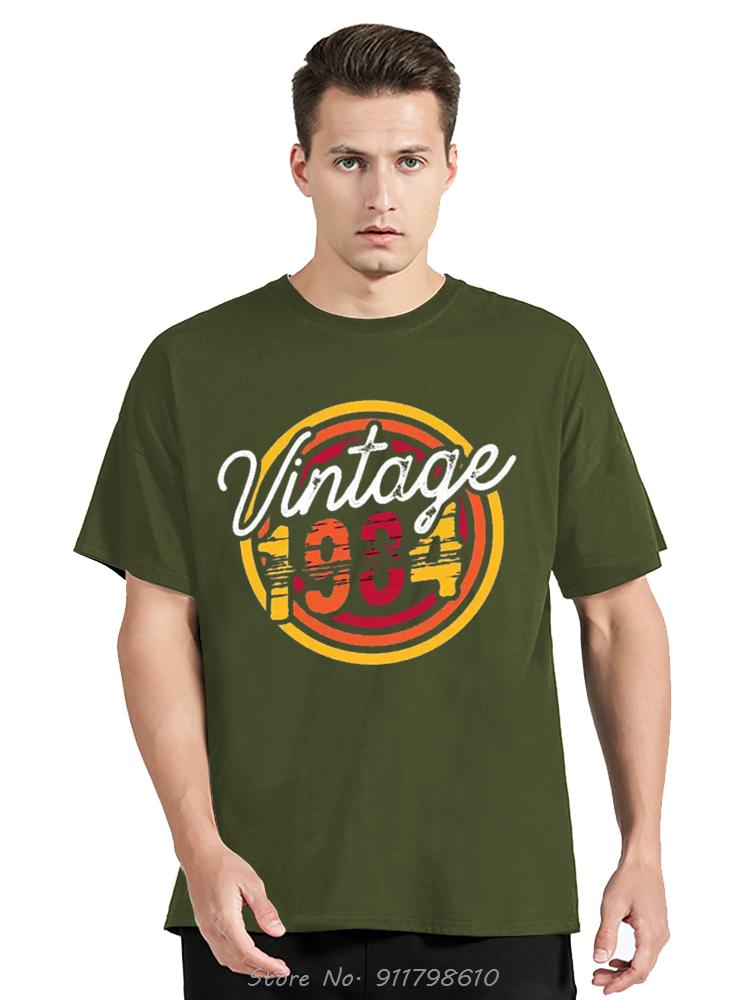 Винтажные хлопковые футболки на день рождения 1984 года для одежды оверсайз с коротким рукавом, ретро-футболка, одежда для мужчин, топы, футболки