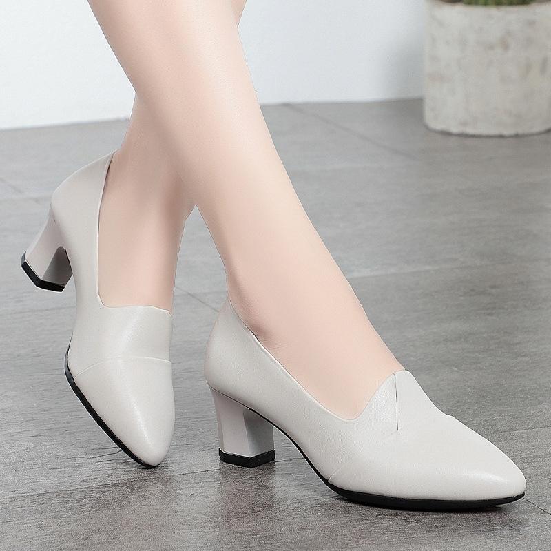 Модная женская крутая высококачественная легкая черная обувь-лодочки на высоком каблуке для офисной леди, классический комфорт, весенне-осенняя обувь из мягкой кожи
