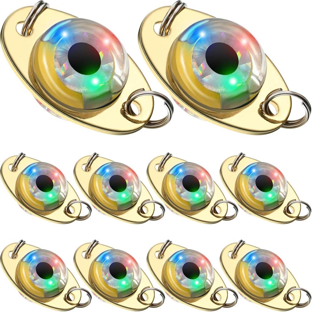 10 sets of LED fish lure luya bait sea fishing trolling spoon type underwater flash bait deep sea fishing lure light red light