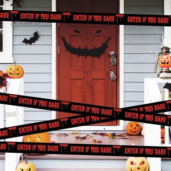 4 шт. предупреждающих лент на Хэллоуин, набор, жуткая предупреждающая декоративная лента, печатная лента на тему Хэллоуина для вечеринок в домах с привидениями, наружных украшений