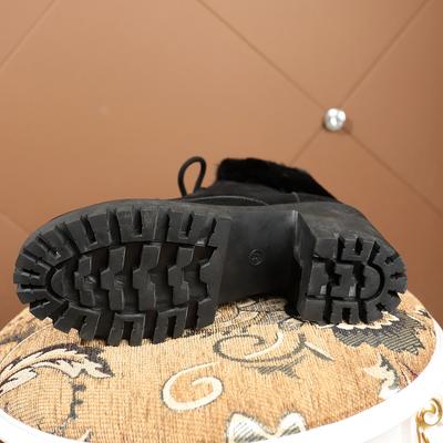 Теплые Пушистые Меховые Черные Ботильоны Женские 2025 Зимние Нескользящая Толстая Подошва Зимние Ботинки Массивная Платформа Высокий Каблук Обувь для Женщин