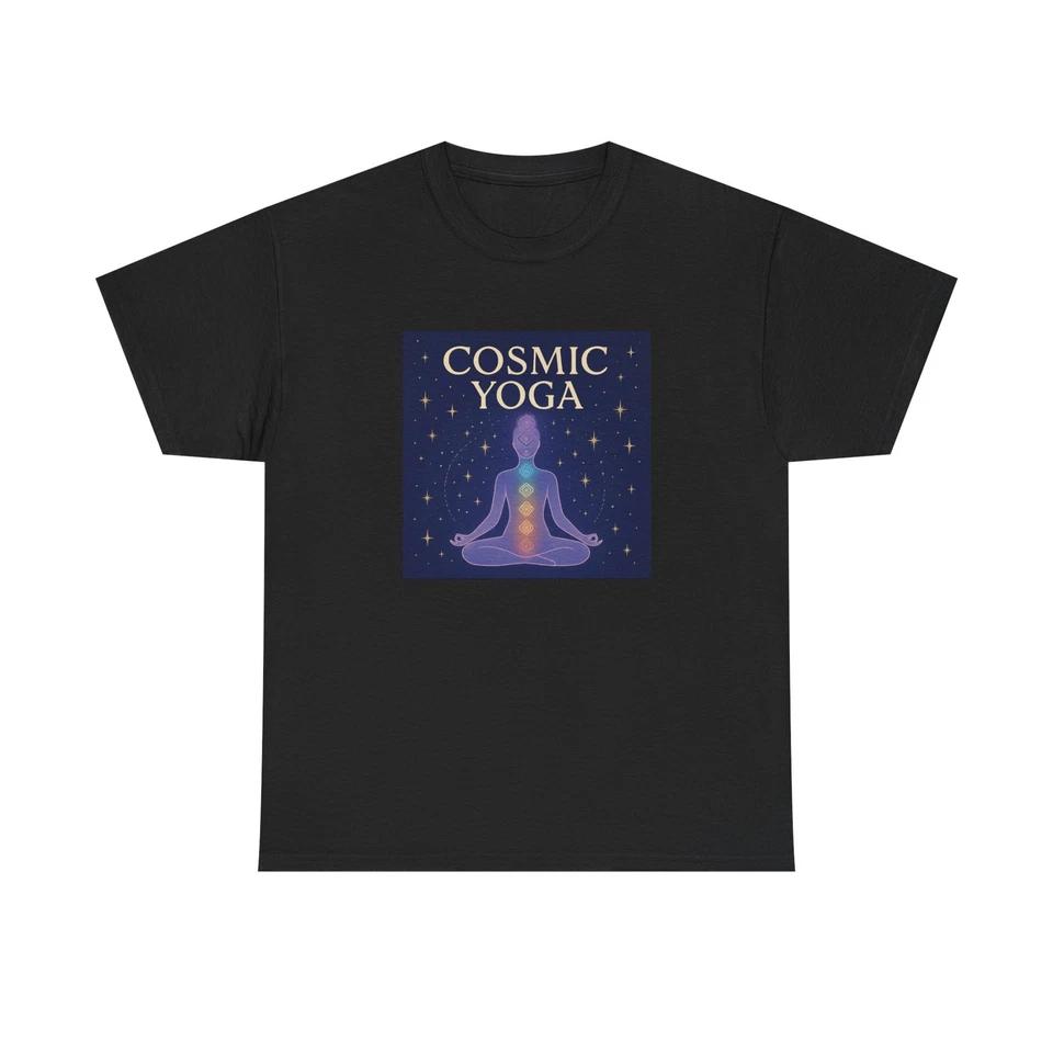 Unisex Adult T Shirt Cosmic Yoga Balance Chakras and Stars