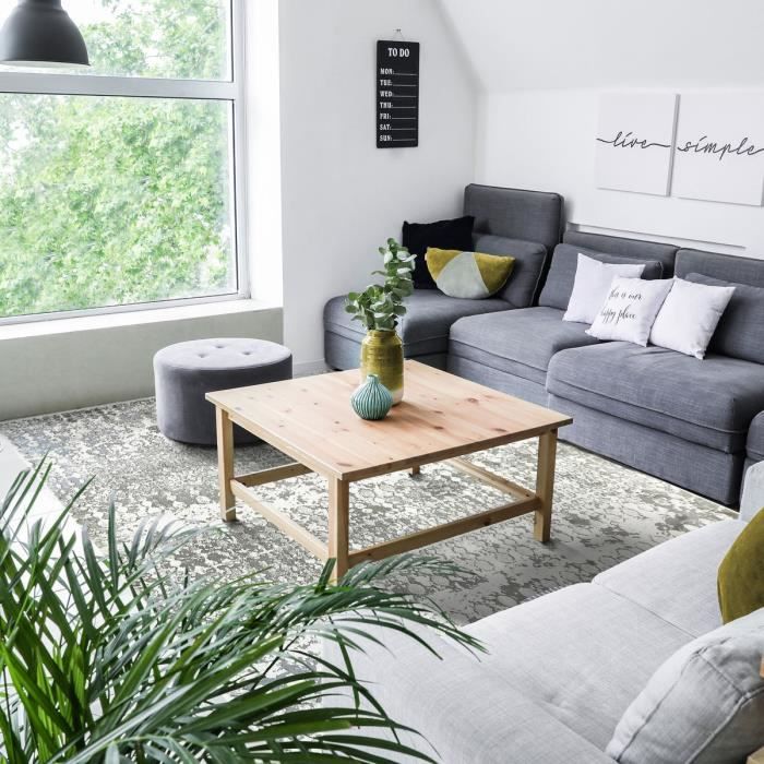 Tapis salon extra-doux impression gris argent 160x230
