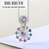 RUI RUI YU Женская мода Колесо обозрения Дизайн 100 языков Я люблю тебя Проекционное ожерелье Подвеска