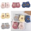 Bear Cartoon Pattern Gloves Rabbit Knitted Mittens Thicken Baby Fluffy Gloves Kids