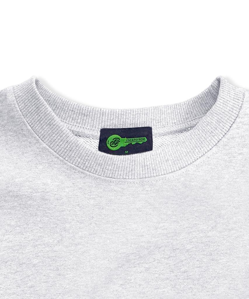 ESCAPEFROM Shouting Cat Print Sweatshirt White Melange