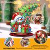 Photo Christmas Tree Table Top Diamond Painting Ornament Kits Wood Diamond Painting Desktop Decorations Bedroom Table Decoration