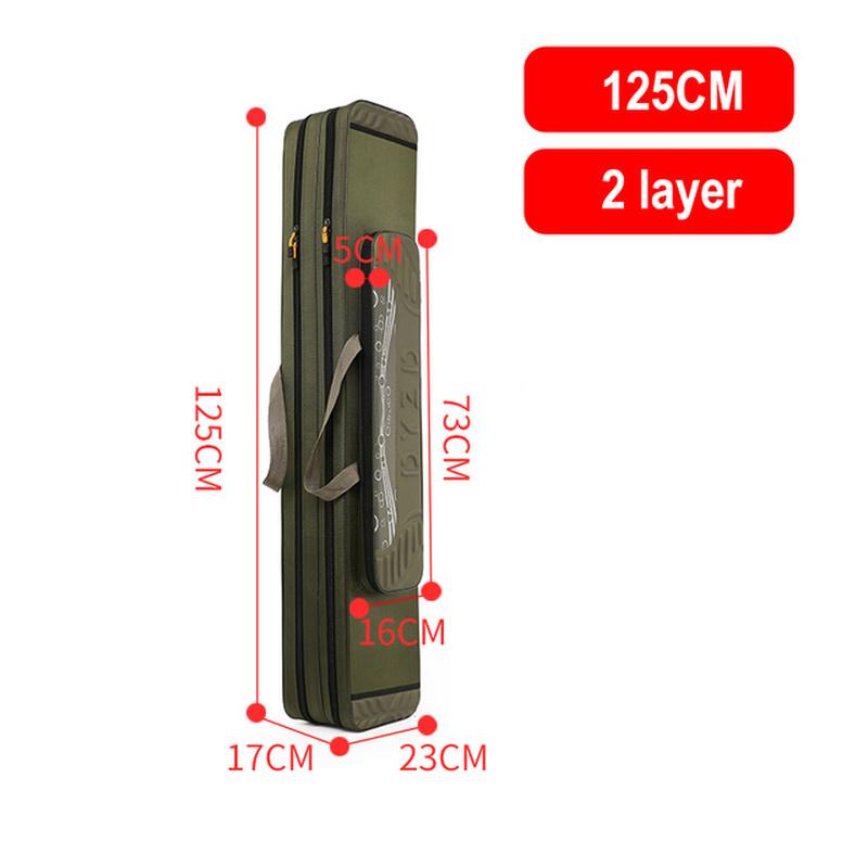 Рыболовная сумка 80/90/100/120/125/130 см 2/3/4-слойная рыболовная сумка Оксфорд Складная удочка Сумка для катушки Сумки для хранения рыболовных снастей Дорожный чехол X402G