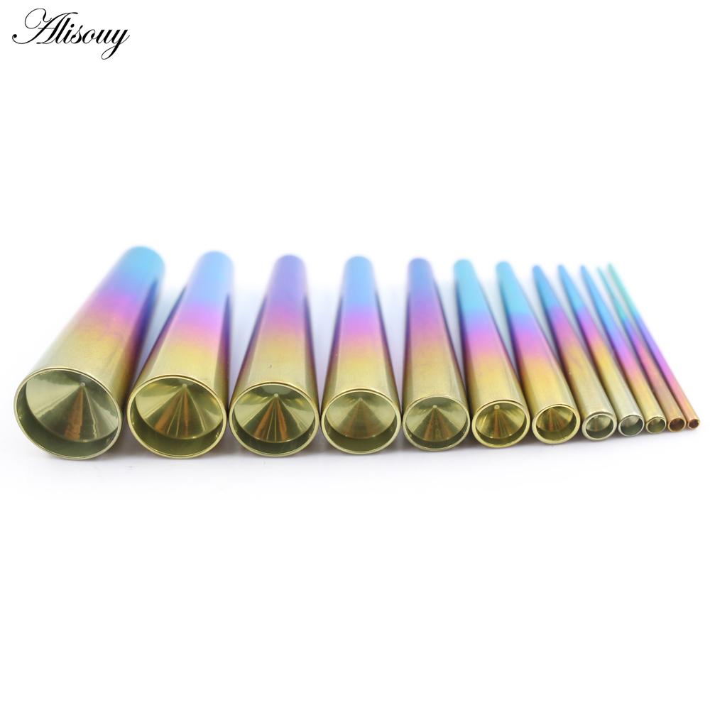 Alisouy 1PC титановый градиент вогнутый конус вставные штифты конусный калибр расширитель пирсинг инструмент профессиональные украшения для пирсинга тела