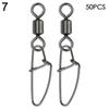 Stainless Steel 1#-8# Heavy Duty Ball Fishing Snap Connector with Pin Bearing Barrel Rolling Swivel