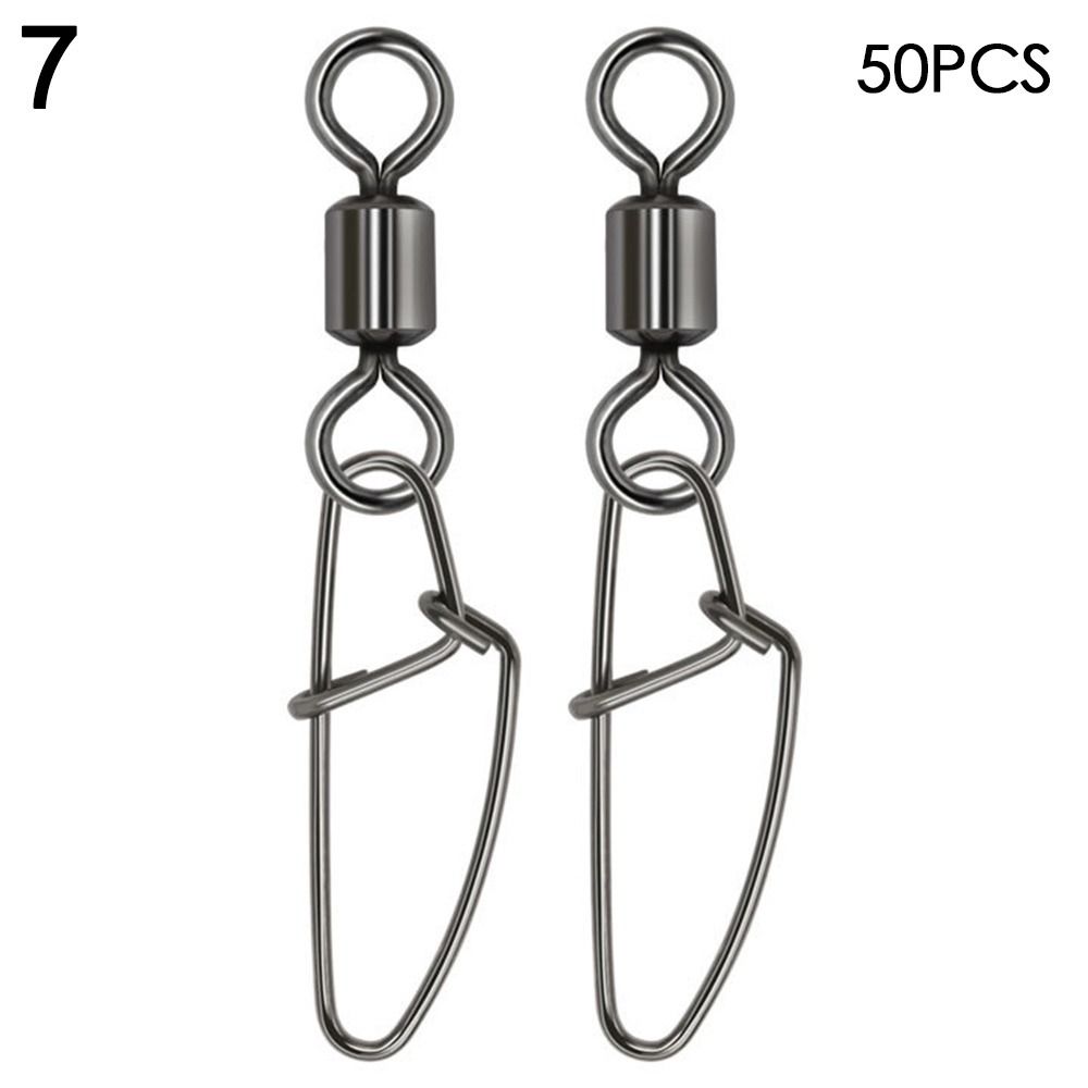 Stainless Steel 1#-8# Heavy Duty Ball Fishing Snap Connector with Pin Bearing Barrel Rolling Swivel