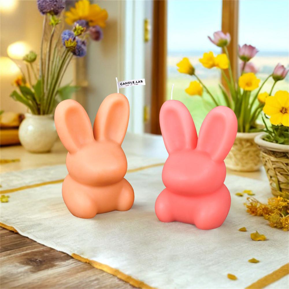 3D Силиконовые формы для свечей в виде кролика, Пасхальный кролик, Домашнее украшение, Форма для гипса, эпоксидной смолы, Спиральные принадлежности для изготовления свечей