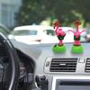 Кукла в форме фламинго на солнечной батарее, украшение для автомобиля, мультяшная танцующая анимированная кукла, украшение для приборной панели автомобиля, автомобильные аксессуары