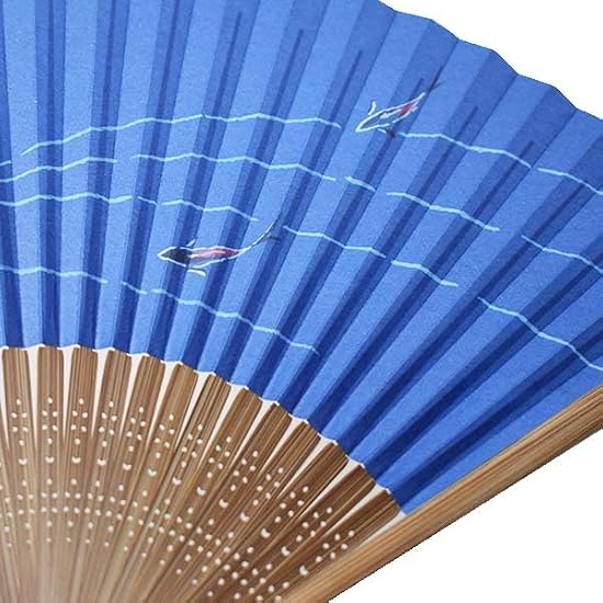 [Oshare Kimono Iroha] Men's Folding Fan, Karaki Nakabori (Carved Dark Wood), Scented, Flowing Water 