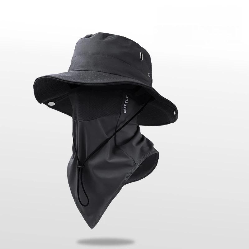 Bucket Hat With Neck Cover, Sun Protection Wide-Brim Hat, Breathable And Foldable Fishing Hat, Unisex, For Outdoor Hiking, Beach, And Camping