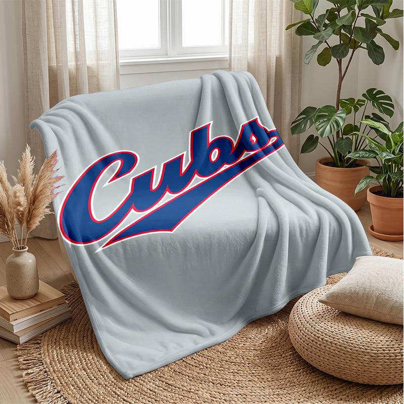 Chicago Cubs Flannel Fleece Blanket Cozy Warm Throw Blanket For Couch Bed Travel All Season Use