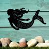 Rustic Mermaid Metal Wall Art – Ocean-Themed Hanging Decor, Elegant Mermaid Sculpture for Coastal or Beach-Themed Rooms