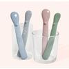 Nature Love Mere Baby Food Stage 1 Spoon, 2 Types + Case Set, Soft Pink (spoon), Soft Gray (spoon), 1 Set