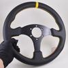 330mm 13inches Flat Red/Yellow Stitches Game Gaming Simulator Simulation Rally Racing Sport Drift Car Steering Wheel