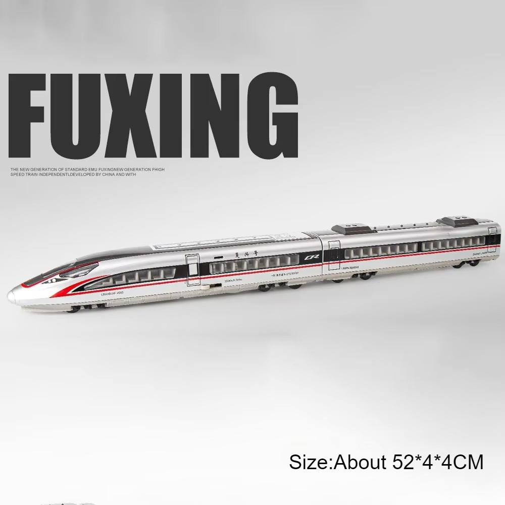 1:87 FUXING Модель высокоскоростного поезда Игрушечная машинка Звук Свет Магнитное соединение Литой металл Модели поезда метро Подарки для мальчиков
