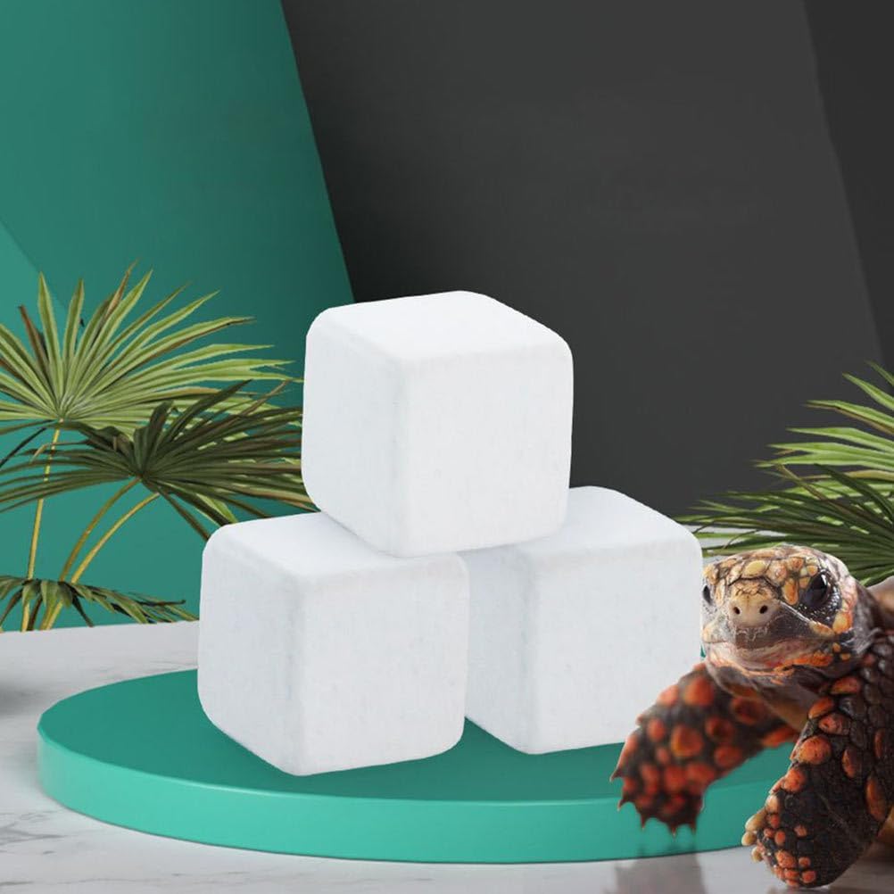 NUOBESTY 24 шт. Кальциевый камень для аквариума, Кальциевый минерал, Кубик для моляров рептилий, Кальциевая добавка, Шлифовальный камень, Блок для пресноводного аквариума