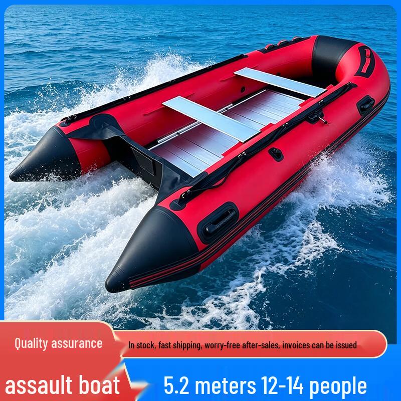 Heavy-Duty Inflatable Fishing & Rescue Boat with Aluminum Floor