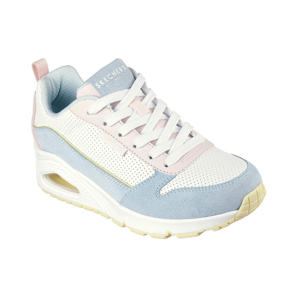 Skechers Универсальные удобные легкие прочные сбалансированные низкие повседневные кроссовки для женщин Синие розовые 177105-LBPK
