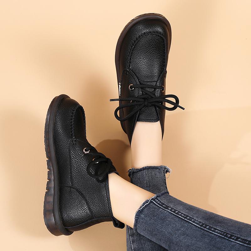 Женские зимние ботинки, оксфорды, ботинки на плоской подошве, дезерты, кожаные студенческие ботинки для девочек, мотоциклетные ботильоны