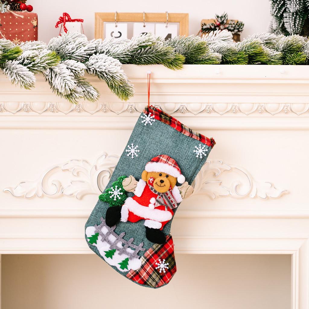 Extra Large Cartoon Christmas Socks Adorable Holiday Gift Bags For Tree Decorations