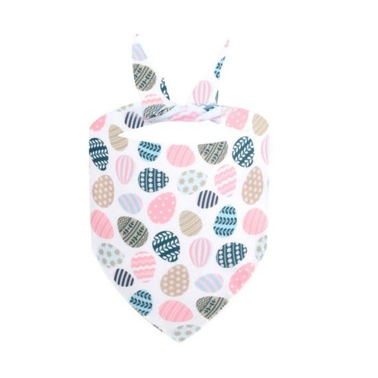 Праздничная бандана для кошки, шарф с пасхальными яйцами, праздничная бандана для собаки с узором в виде сердечек любви, треугольная бандана-слюнявчик для Пасхи