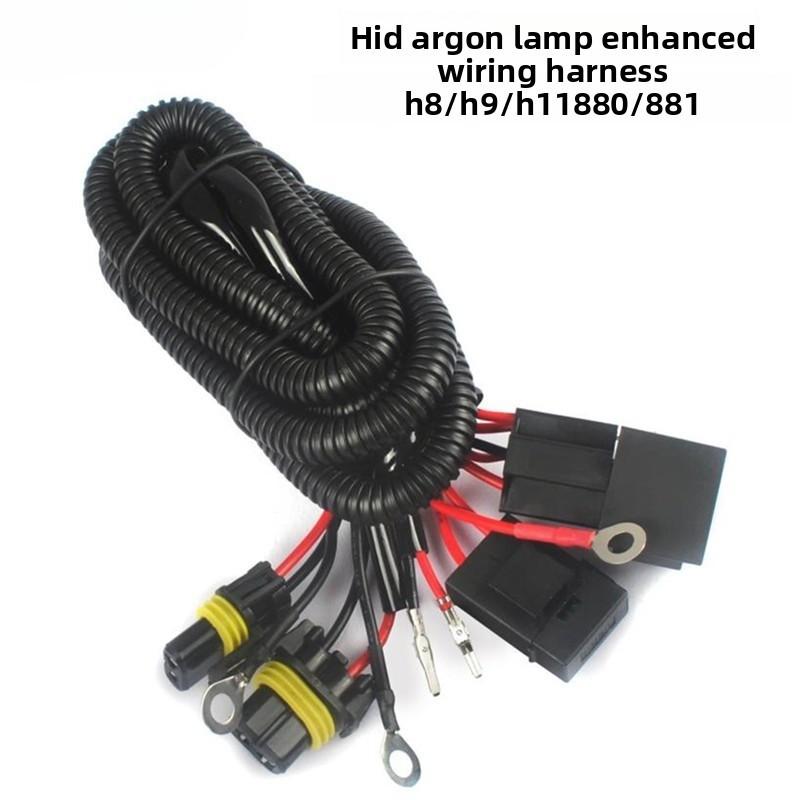 HID Reinforced Wiring Harness Xenon Lamp Reinforced Wire Set H7 H11 9005 9006 Relay Battery Extension Cable