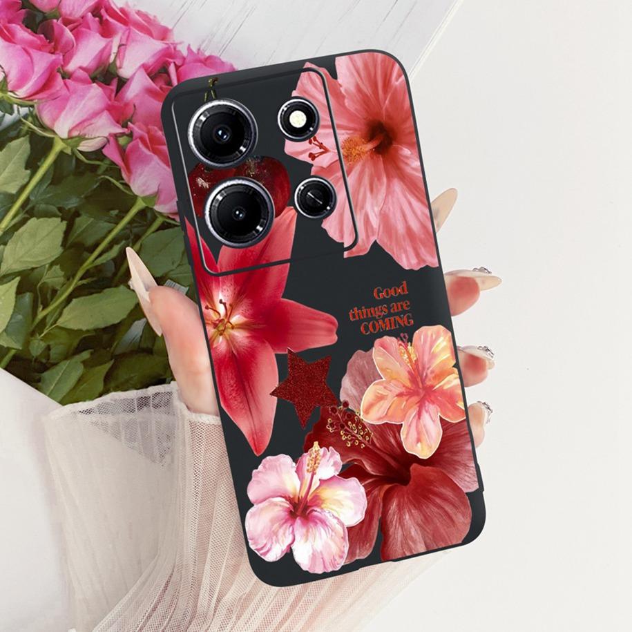 Для Infinix Note 30 30i Чехол Популярный Цветочный Чехол для Телефона Мягкая Черная Силиконовая Крышка Для Infinix Note 30 Pro Funda Note30 VIP Coque