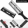 3pcs Hair Razor Combs Double Side Hair Cutting Comb With 10stainless Steel Blade Professional Barber Salon Hair Thinning Comb Tool