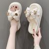Fashion Women's Slippers Summer New Thick Bottom Round Head Open Toe Bow Sandals Casual Fashion Comfortable Soft Sole Slippers