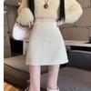 Женская блестящая твидовая юбка-карандаш в стиле French Chic 2024 - Осенне-зимняя коллекция
