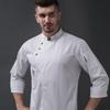 Men Kitchen Restaurant Cook Workwear Chef Uniform White Shirt Double Breasted Chef Jacket