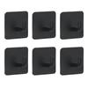 6Pcs Wall Storage Hooks Strong Load-bearing Punch Free Simple Installation Self-Adhesive Stainless Steel Hooks Set