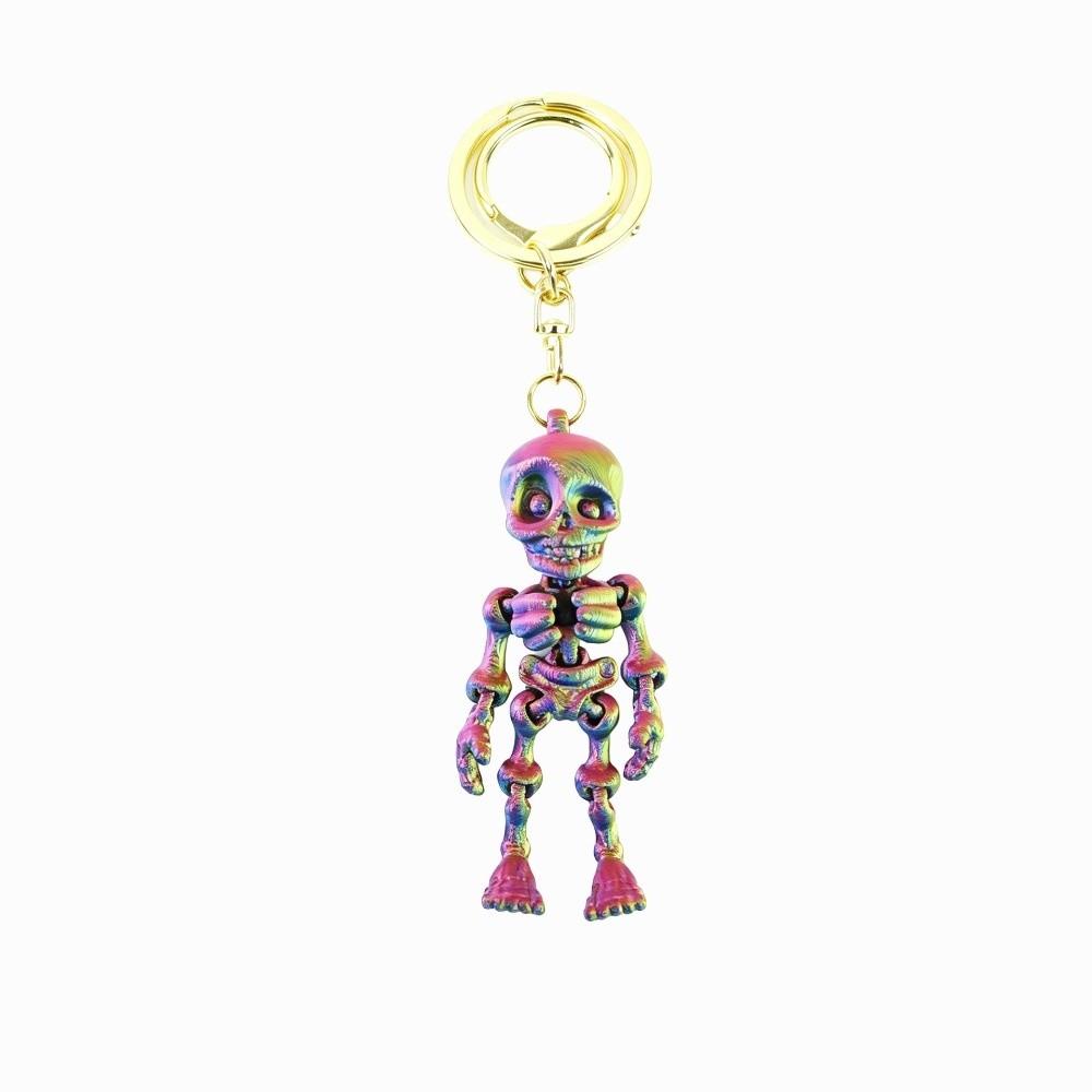 Articulated Joints Articulated Skeleton Key Ring 3D Printing Skull Bag Pendant Car Keys